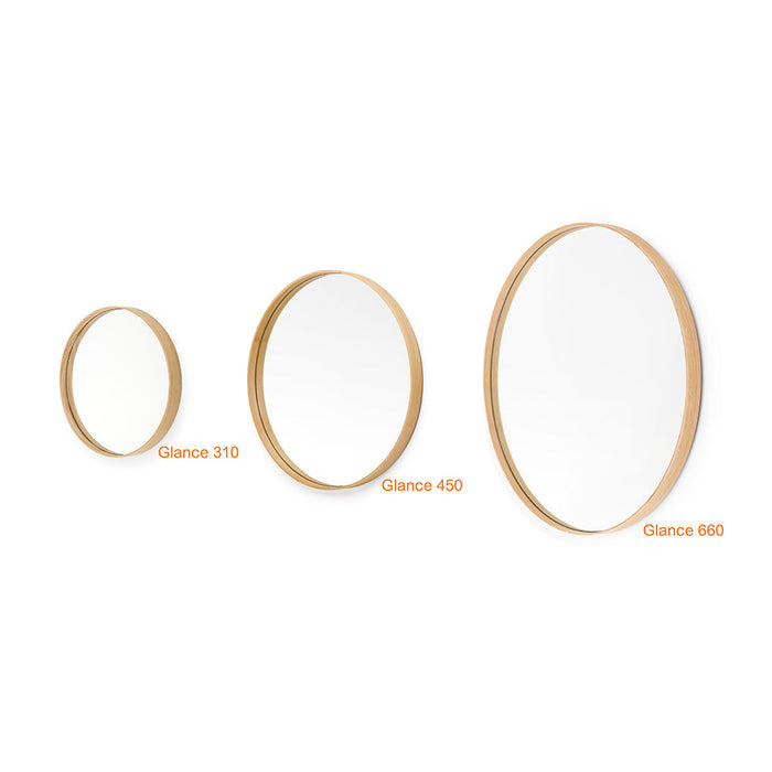 Glance Round Wall Mirror 450 - Natural Oak - Unbeatable Bathrooms