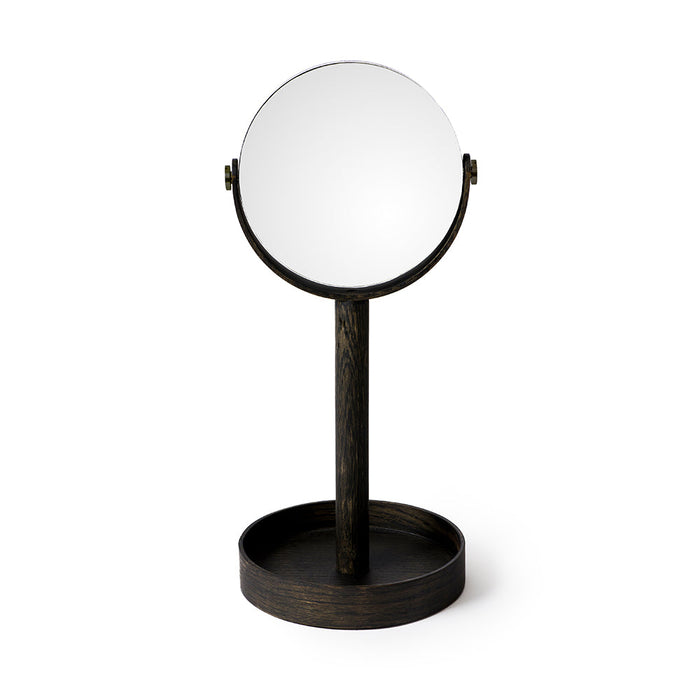 Wooden Close-up Magnifying Mirror - Dark Oak - Unbeatable Bathrooms