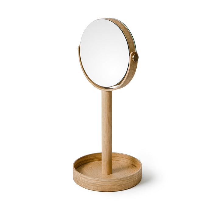 Wooden Close-up Magnifying Mirror - Natural Oak - Unbeatable Bathrooms