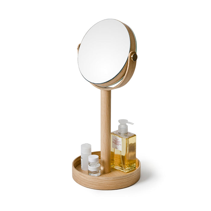 Wooden Close-up Magnifying Mirror - Natural Oak - Unbeatable Bathrooms