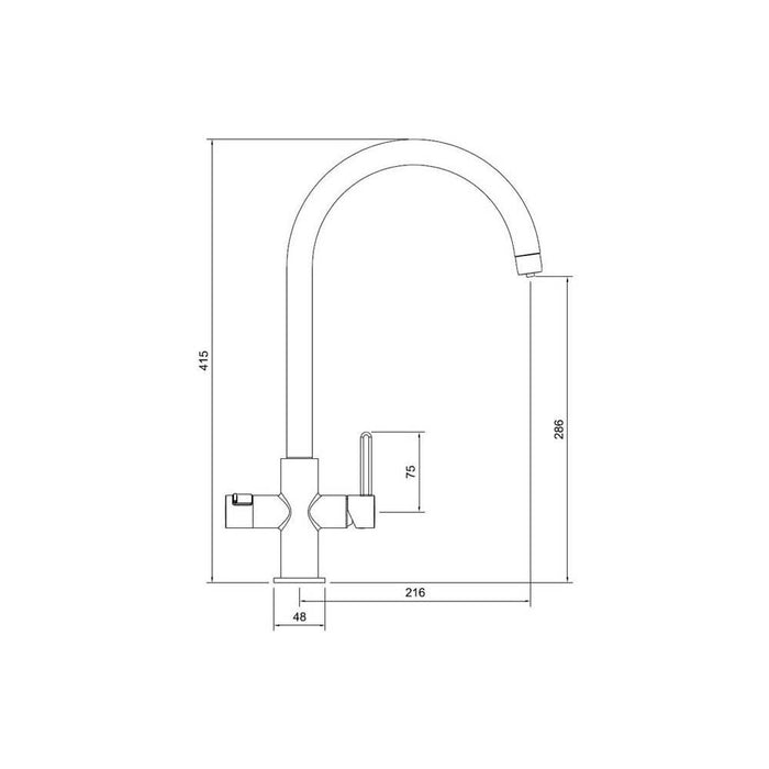 Abode Prothia 3-in-1 Swan Spout Slimline Monobloc Tap Additional Image - 14