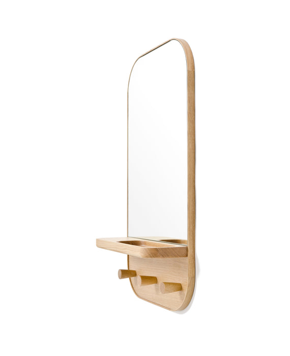 Silent Butler Storage Mirror & Shelf - Oak - Unbeatable Bathrooms