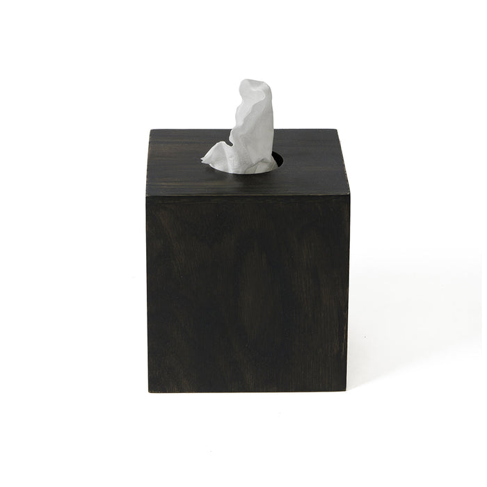 Wooden Cube Tissue Box Mezza - Dark Oak - Unbeatable Bathrooms