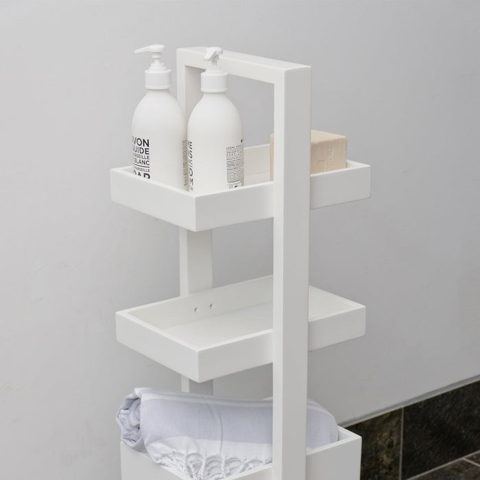 Bathroom Storage 4 Tray Caddy - Mount Fuji - White - Unbeatable Bathrooms