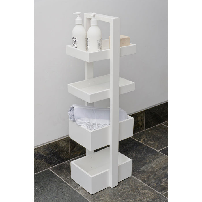 Bathroom Storage 4 Tray Caddy - Mount Fuji - White - Unbeatable Bathrooms