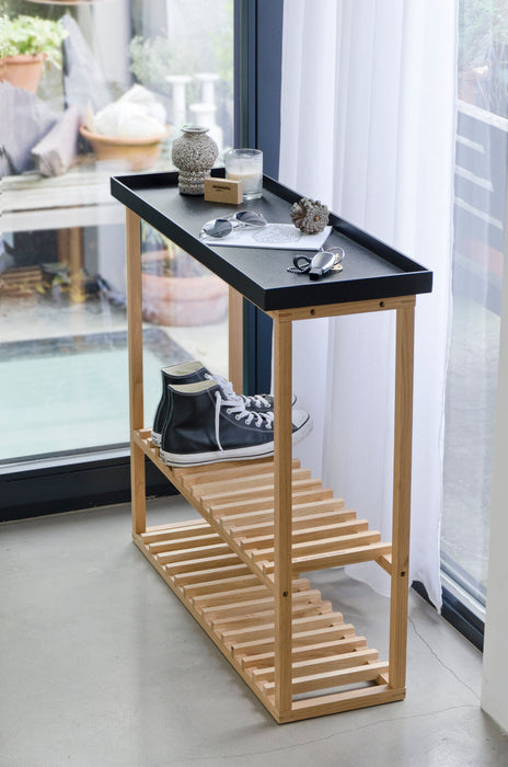 Hello Slim Storage Table - Black & Oak - Unbeatable Bathrooms