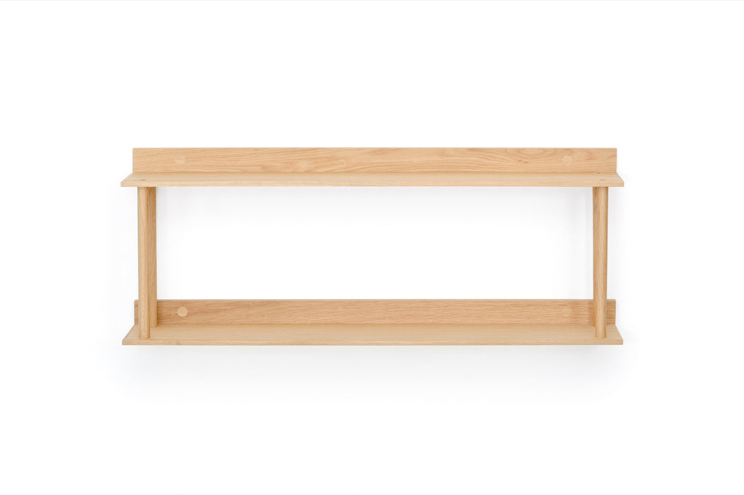 Platform Wall-Hung 2 Shelf Unit - Natural Oak - Unbeatable Bathrooms