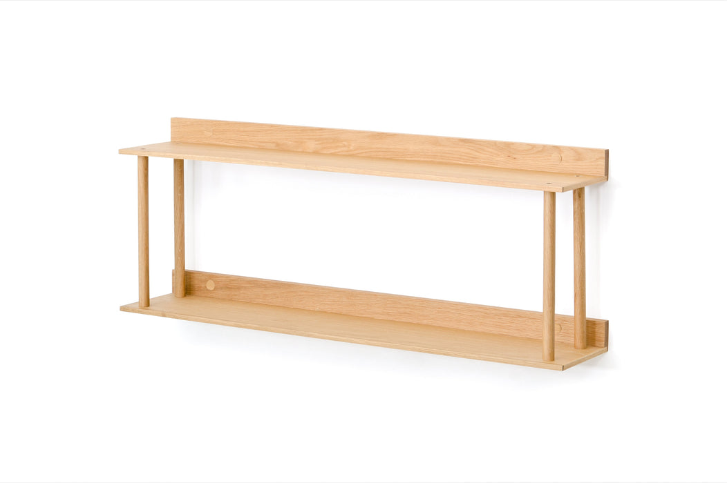 Platform Wall-Hung 2 Shelf Unit - Natural Oak - Unbeatable Bathrooms