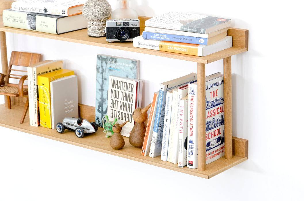 Platform Wall-Hung 2 Shelf Unit - Natural Oak - Unbeatable Bathrooms